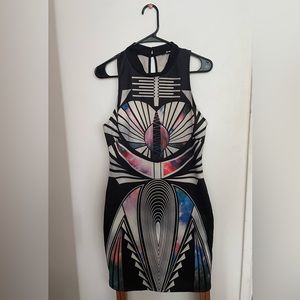 Geometric Lush Mini Dress (L)